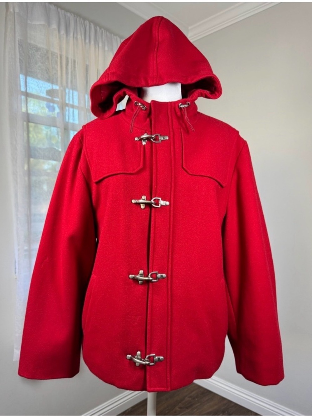 Ralph Lauren Red Quilted Lined Coat with Hood